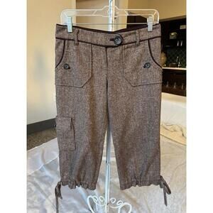 BEBE cargo Capri Pants Brown Y2k Vintage Sz 4 Or Small
